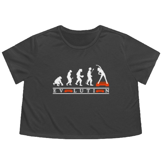 Evolution Of Aerobics With The Hu Evolution Step Flowy Cropped Tees