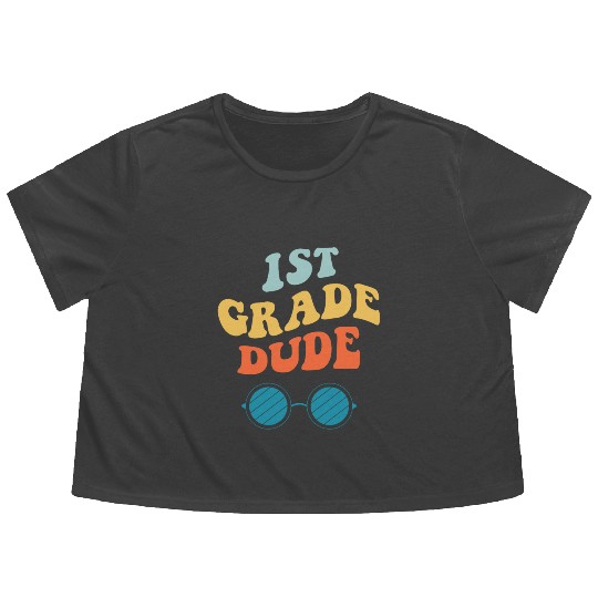 Kindergarten Teacher Funny Student 1st Graduation Flowy Cropped Tees