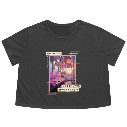 Japanese Aesthetic Subway Streetwear Vaporwave Ret Flowy Cropped Tees