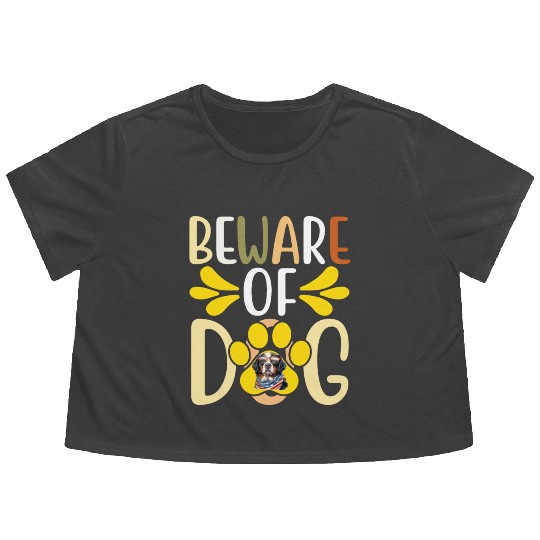 Beware Of Dog Flowy Cropped Tees