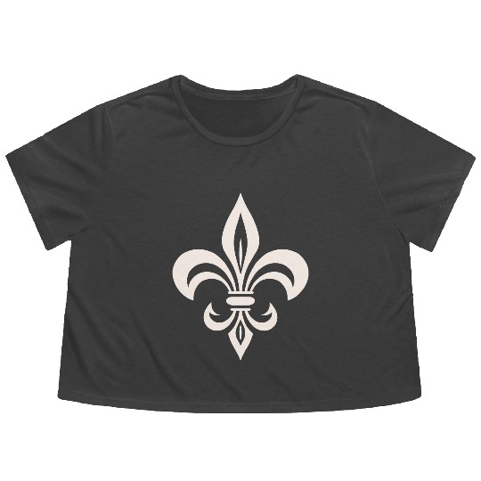 Simple French lily Logo Flowy Cropped Tees