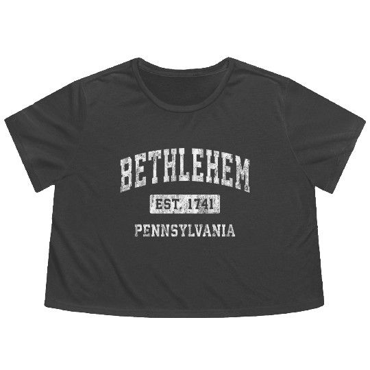 Bethlehem Pennsylvania Pa Established Sports Flowy Cropped Tees