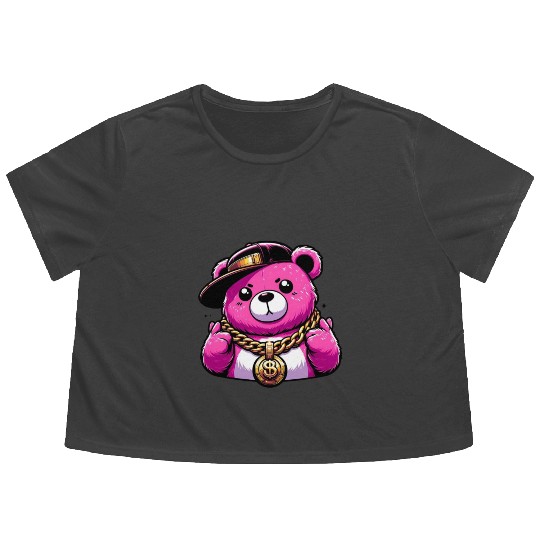 Hip-Hop Honeys: Bling Bear Edition Flowy Cropped Tees