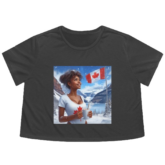 Canadian Winter Snow in Banff Canada Flowy Cropped Tees