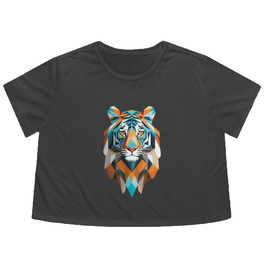 Painting Pixels: Animal lion Tales Flowy Cropped Tees