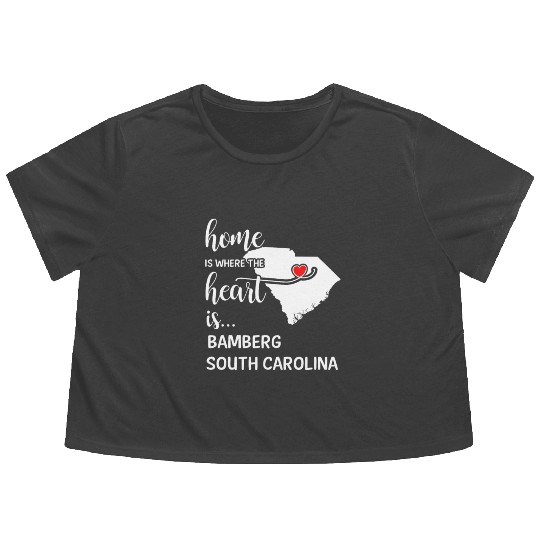 Bamberg County South Carolina Is Where My Heart Is Flowy Cropped Tees