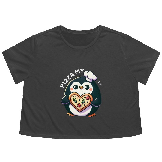Pizza My Heart - Cheesy Love Flowy Cropped Tees