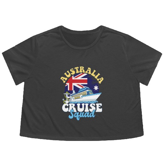 Australia Cruise Squad Family Vacation Trip Flowy Cropped Tees