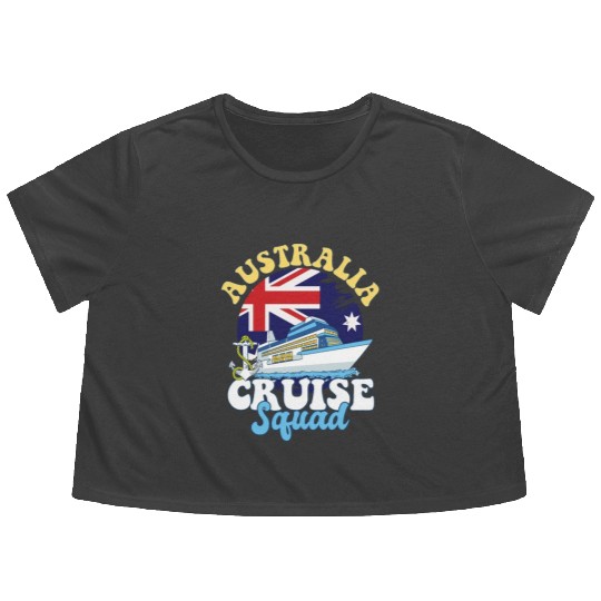 Australia Cruise Squad Family Vacation Trip Flowy Cropped Tees