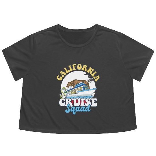California Cruise Squad Family Vacation Trip Flowy Cropped Tees