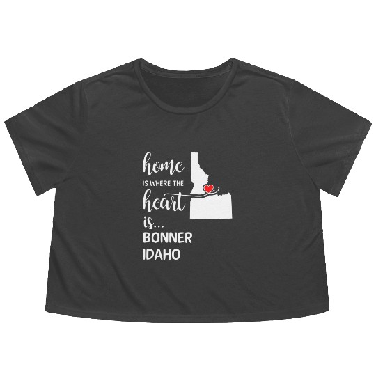 Bonner County Idaho Is Where My Heart Is Cool Gift Flowy Cropped Tees