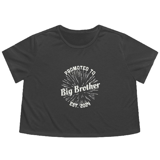 Promoted to Big Brother Baby Announcement New-born Flowy Cropped Tees
