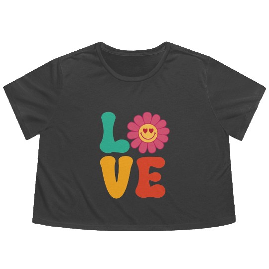 Love Valentine days Flowy Cropped Tees