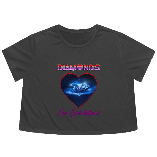 Diamonds are a girls best friend Flowy Cropped Tees