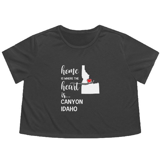 Canyon County Idaho Is Where My Heart Is Cool Gift Flowy Cropped Tees