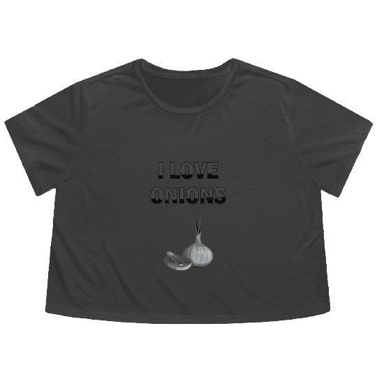 I Love Onions, For Onion and Vegetable Lovers Flowy Cropped Tees