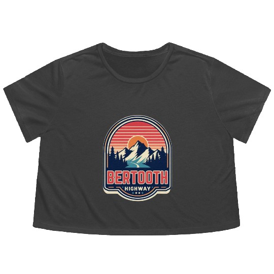 Beartooth Highway US 212 Flowy Cropped Tees