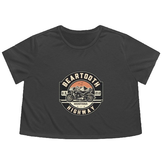Beartooth Highway US 212 Flowy Cropped Tees