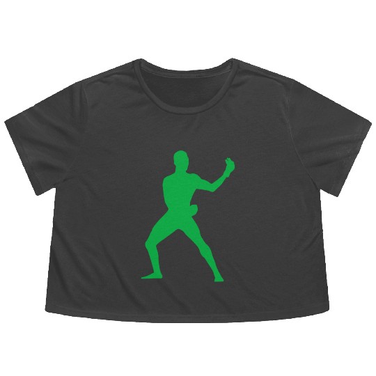 Israel Adesanya Green Active Flowy Cropped Tees