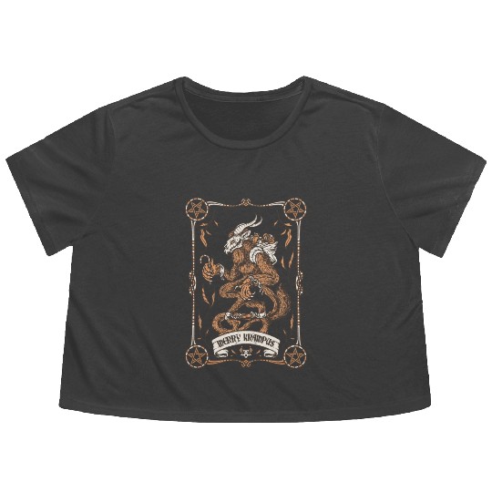 Merry krampus Flowy Cropped Tees