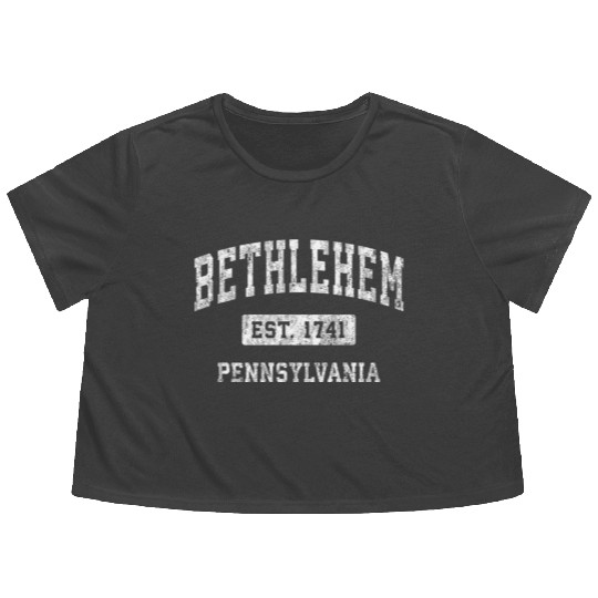 Bethlehem Pennsylvania Pa Established Sports Flowy Cropped Tees