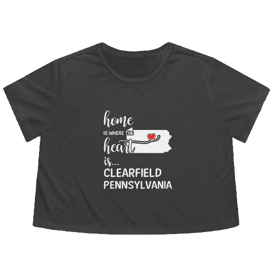 Clearfield County Pennsylvania Is Where My Heart Flowy Cropped Tees