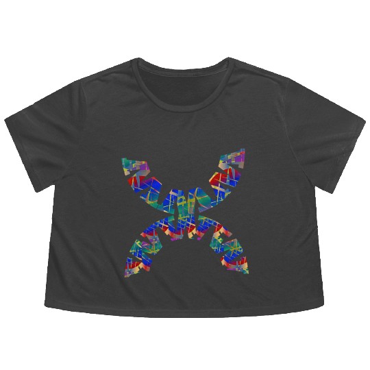 English-W alphabet black font letters Flowy Cropped Tees