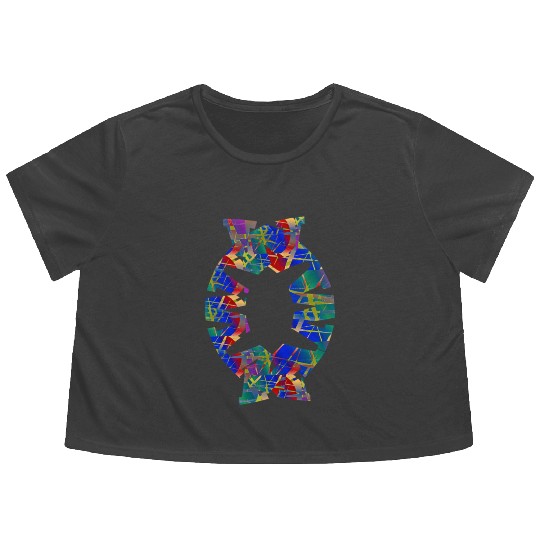 English-W alphabet black font letters Flowy Cropped Tees