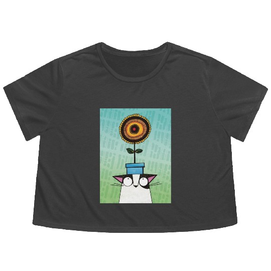 Kids Room Inspo, Cartoon Cat, Nursery Art, Newborn Flowy Cropped Tees