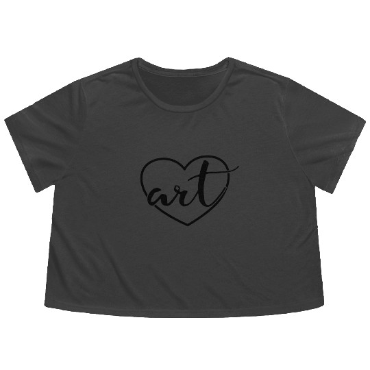 Art Heart Back To School Painting Art Teacher Flowy Cropped Tees