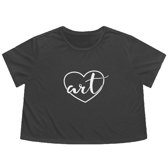 Art Heart Back To School Painting Art Teacher Flowy Cropped Tees