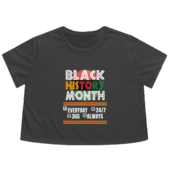 Celebrating Black History Daily 24/7. Flowy Cropped Tees