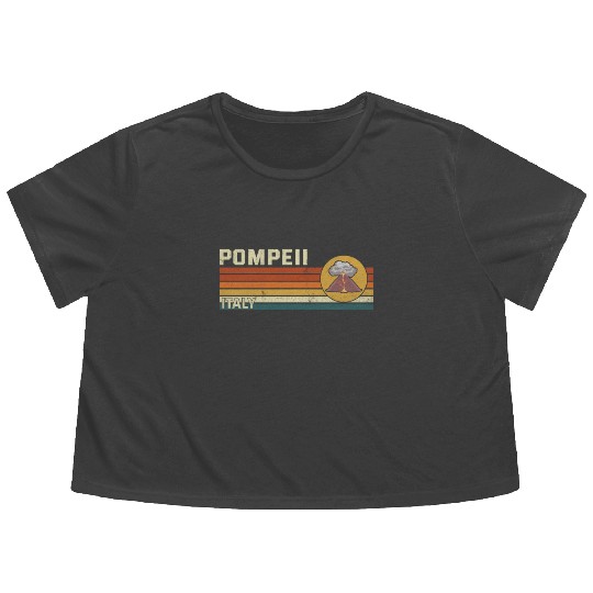 Pompeii Italy Vintage Volcanic Eruption Gift Flowy Cropped Tees