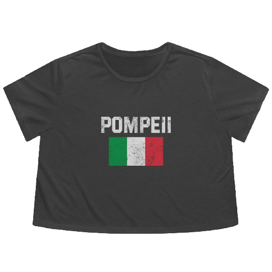 Pompeii Flag Italy Geology Flowy Cropped Tees