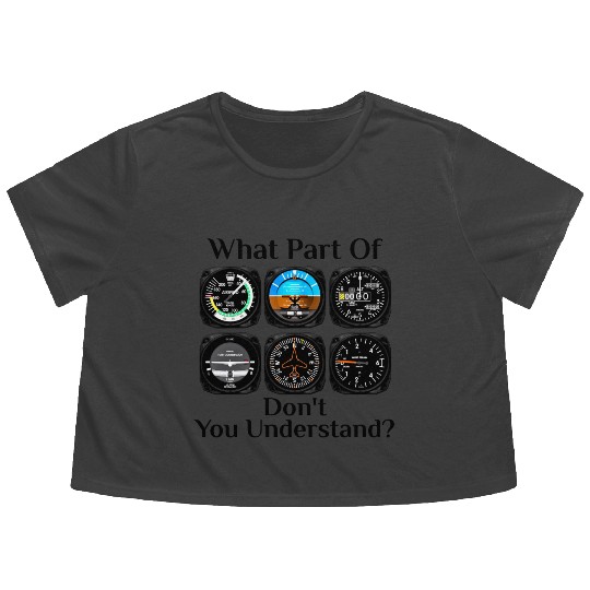 Funny Pilot Art Men Women Aviation Airline Pilot I Flowy Cropped Tees