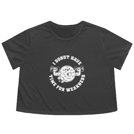 Fitness Donut Funny Donut Gym Flowy Cropped Tees