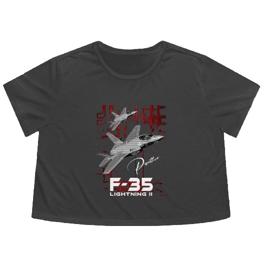 Lockheed Martin F-35 Lightning II Flowy Cropped Tees