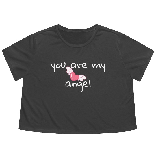 You are my angel . Flowy Cropped Tees
