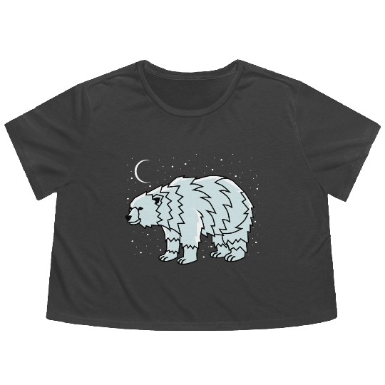 Tribal Polar Bear Indigenous Gift Flowy Cropped Tees