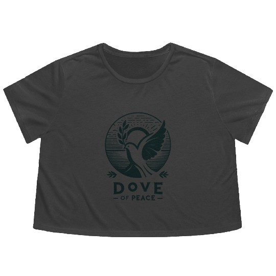 Serene Sunrise: Dove of Peace Flowy Cropped Tees