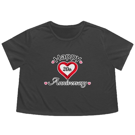 anniversary 20th Flowy Cropped Tees