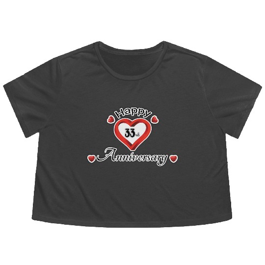 anniversary 33rd Flowy Cropped Tees