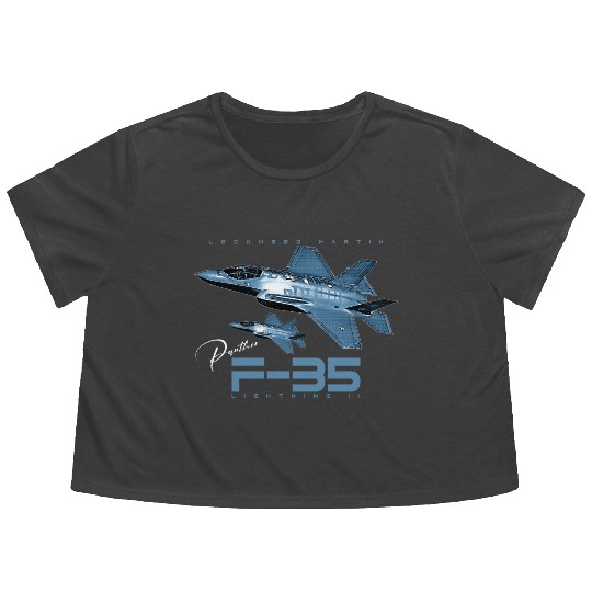 Lockheed Martin F-35 Lightning II Flowy Cropped Tees