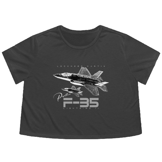 Lockheed Martin F-35 Lightning II Flowy Cropped Tees