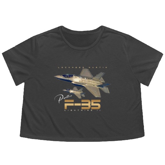 Lockheed Martin F-35 Lightning II Flowy Cropped Tees