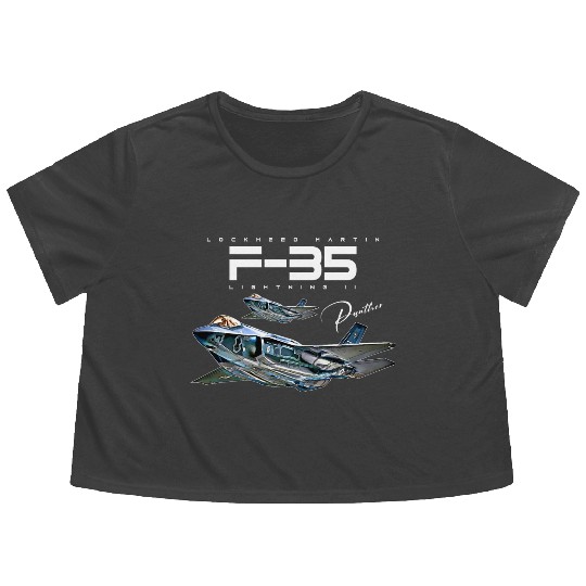 Lockheed Martin F-35 Lightning II Flowy Cropped Tees