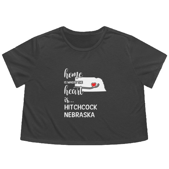 Hitchcock County Nebraska Is Where My Heart Is Flowy Cropped Tees