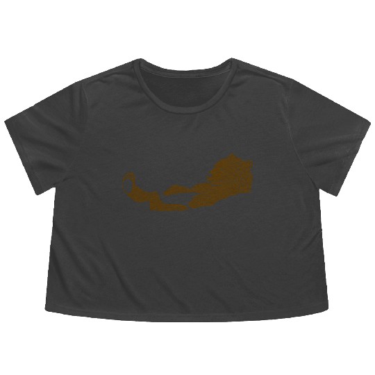 bathing brown bear Flowy Cropped Tees