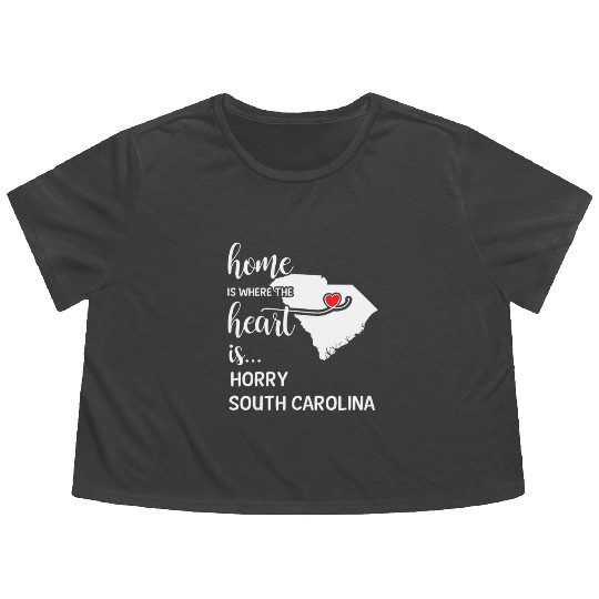 Horry County South Carolina Is Where My Heart Is Flowy Cropped Tees