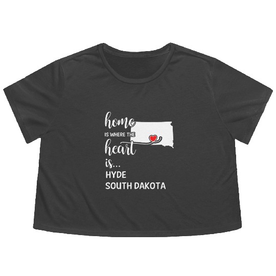 Hyde County South Dakota Is Where My Heart Is Gift Flowy Cropped Tees